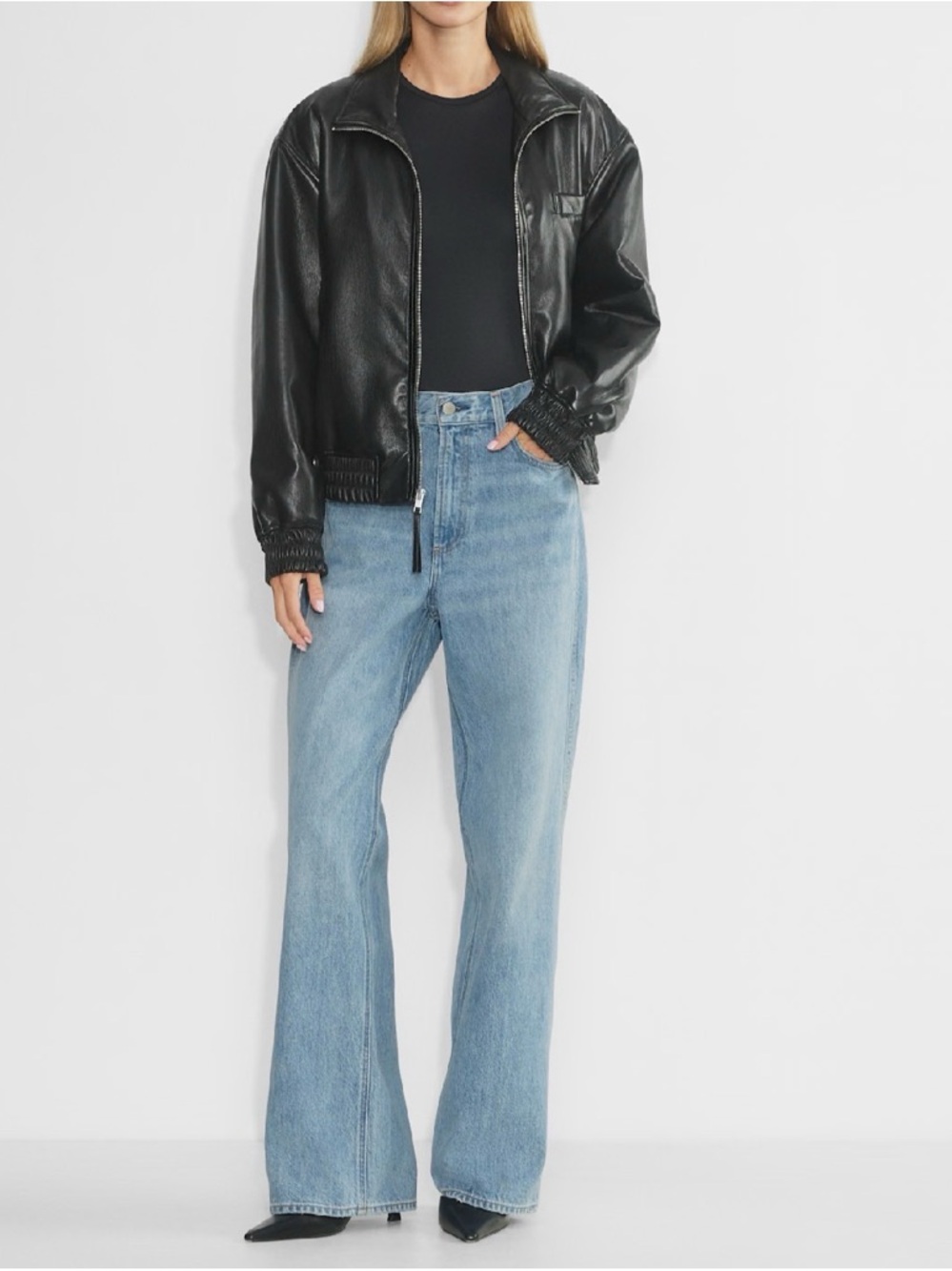 Denim Forum High-Rise Light Blue Flare Jeans